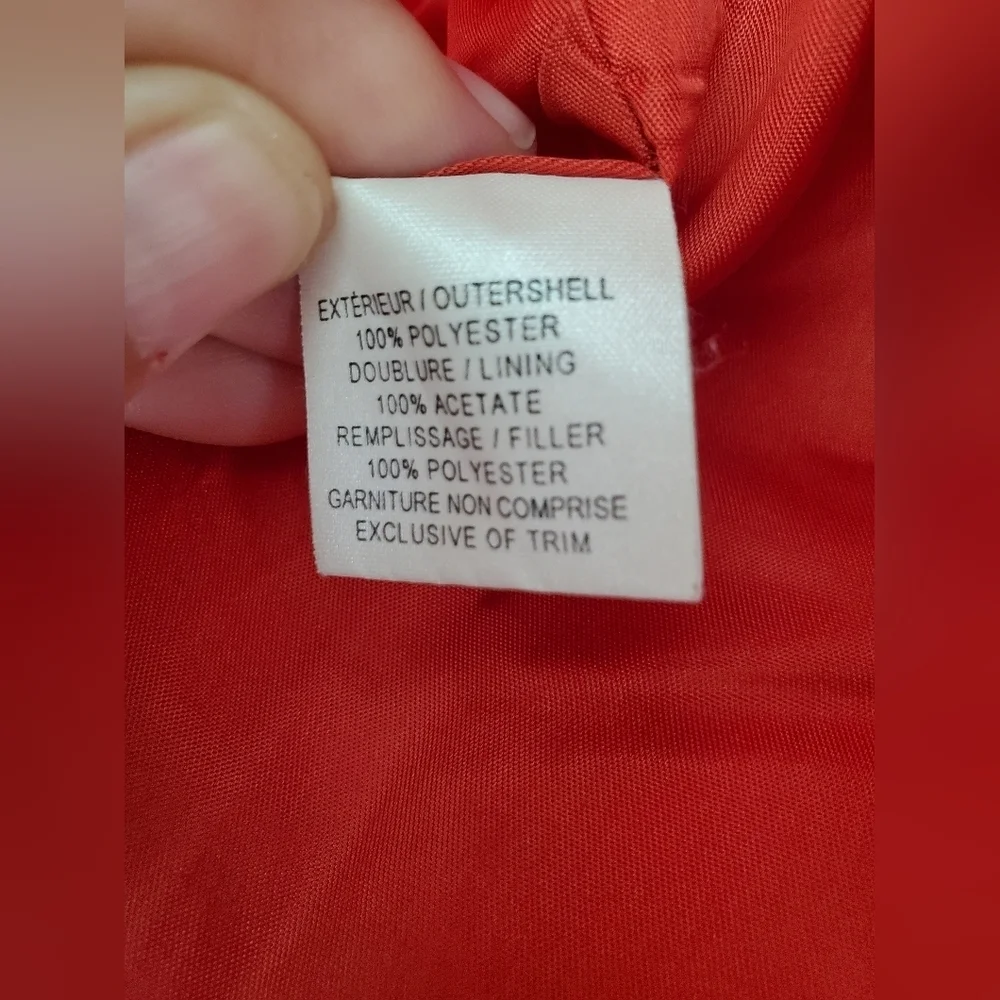 Talbots Quilted Jacket. Orange. Size MED PETITE. #309